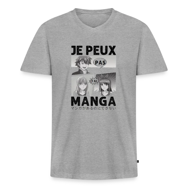 Je peux pas, j'ai manga : l'excuse parfaite pour les Otakus sur T-shirt encolure en V Premium bio Homme
