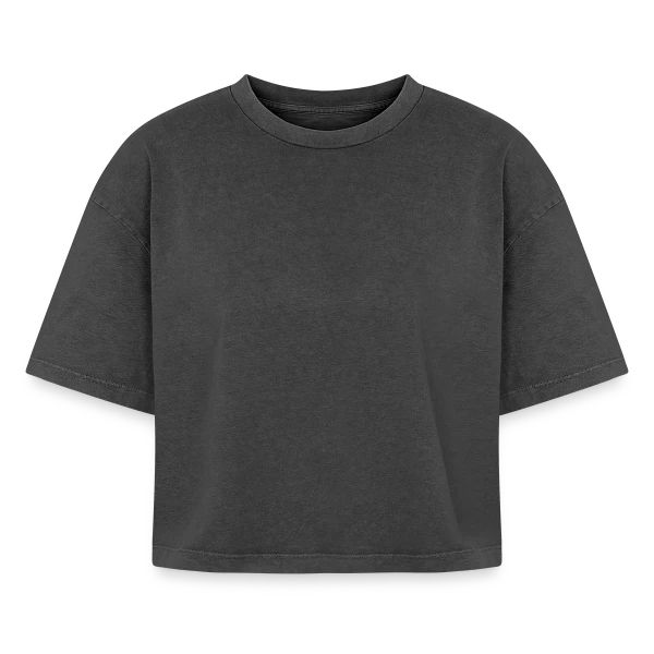 Maquette de T-shirt femme boxy effet acid wash Premium à personnaliser