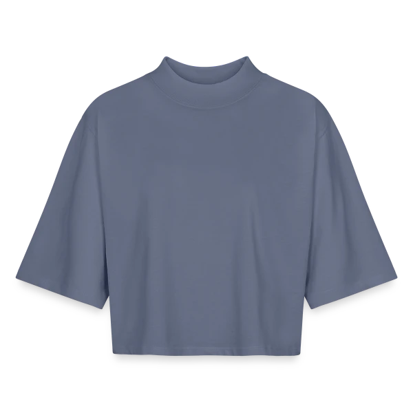 Maquette de T-shirt femme coupe boxy recyclé manches mi-longues Stanley/Stella à personnaliser