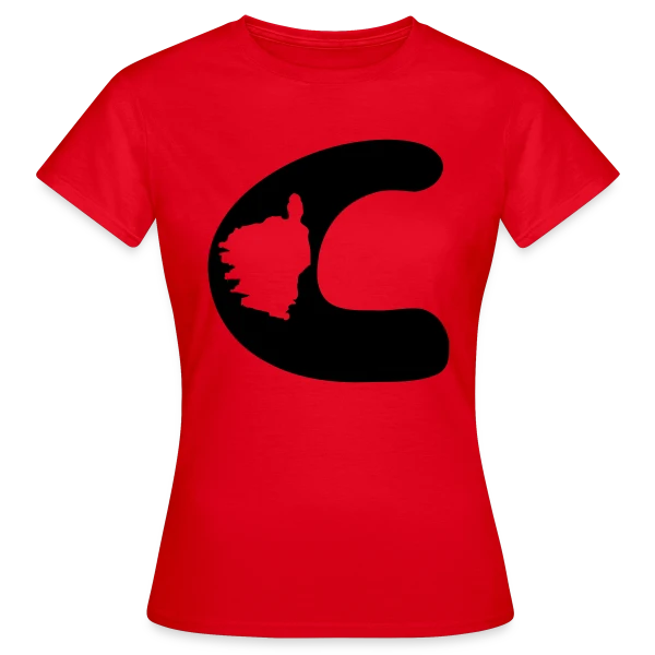 Maquette de T-shirt Femme « Lettre C Carte Corse » à personnaliser