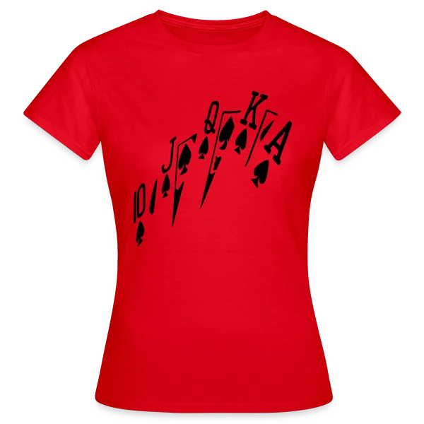 Maquette de T-shirt Femme « Poker Royale Flush » à personnaliser