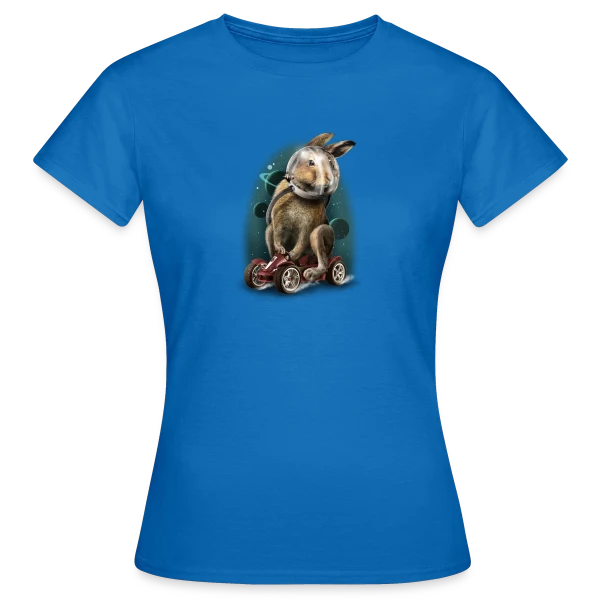 Maquette de T-shirt Femme « Lapin Racer Spatial » à personnaliser