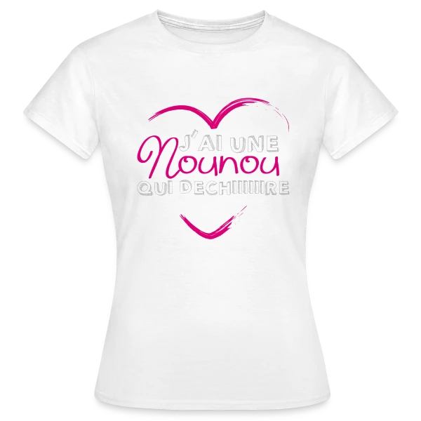 Maquette de T-shirt Femme « La Nounou qui Déchire » à personnaliser