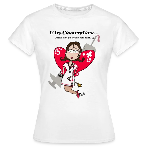 Maquette de T-shirt Femme « Inféermière Passionnée » à personnaliser