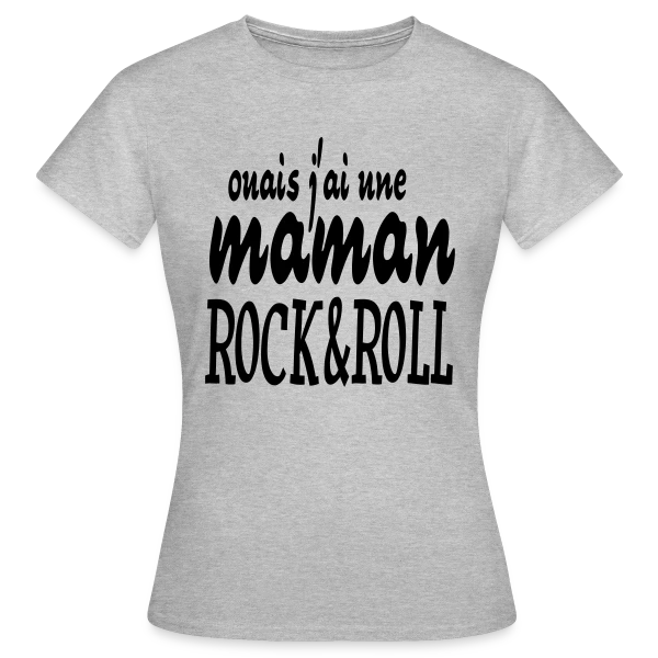 Maquette de T-shirt Femme « Maman Rock'n'Roll » à personnaliser