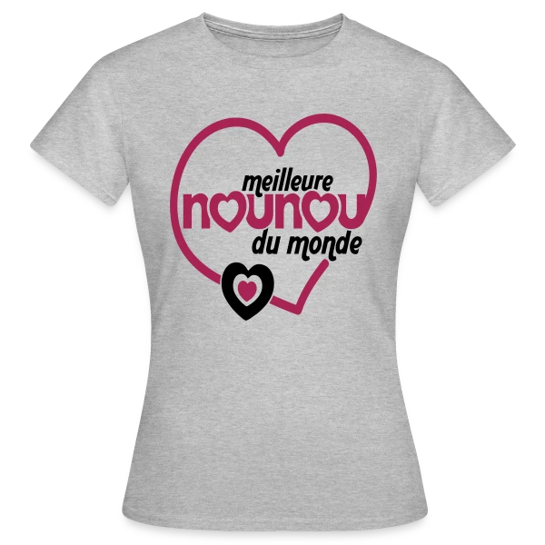 Maquette de T-shirt Femme « Meilleure Nounou du Monde » à personnaliser