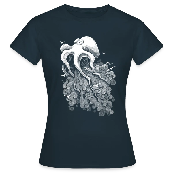 Pieuvre des Nuages sur T-shirt Femme