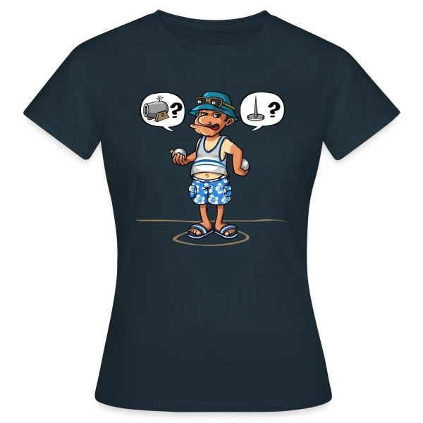 Maquette de T-shirt Femme « Passion Pétanque » à personnaliser