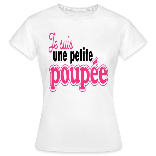 Maquette de T-shirt Femme « Ma Petite Poupée » à personnaliser
