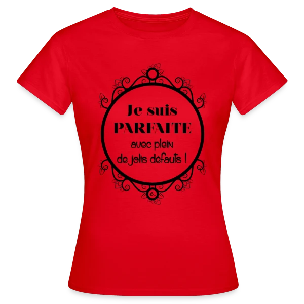 Maquette de T-shirt Femme « Je suis Parfaite et Je l'Assume ! » à personnaliser
