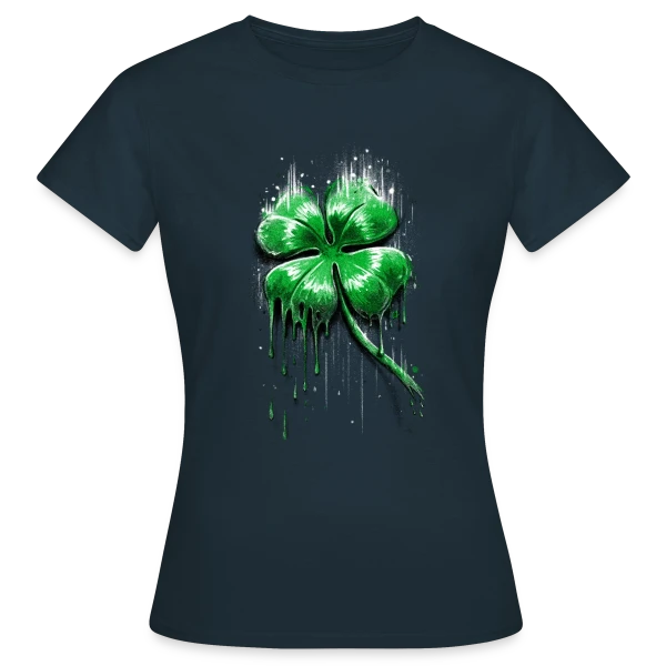 Maquette de T-shirt Femme « Trèfle Fondant : La Chance en Fusion » à personnaliser