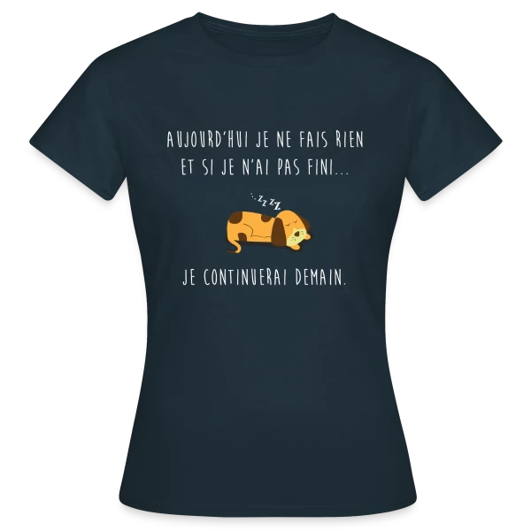 Maquette de T-shirt Femme « L'Art de Ne Rien Faire » à personnaliser