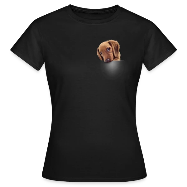 Maquette de T-shirt Femme « Chien de Poche » à personnaliser