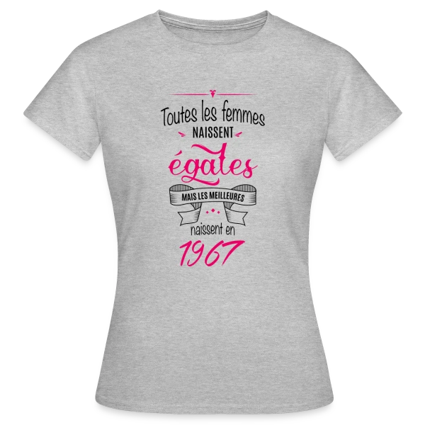 Maquette de T-shirt Femme « Millésime 1967 - Édition Légendaire » à personnaliser