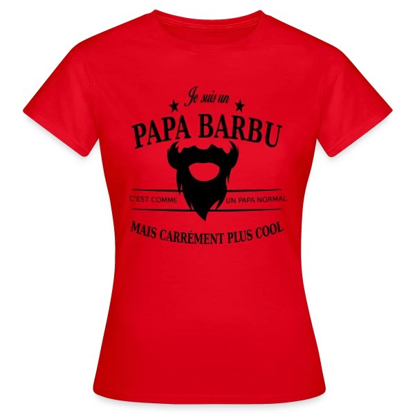 Maquette de T-shirt Femme « Papa Stylé Barbu » à personnaliser