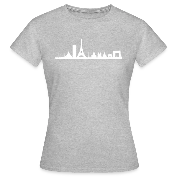 Maquette de T-shirt Femme « Silhouette Parisienne Élégante » à personnaliser