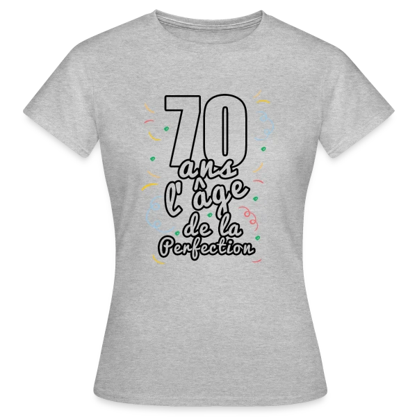Maquette de T-shirt Femme « Anniversaire 70 Ans : Célébration Mémorable » à personnaliser
