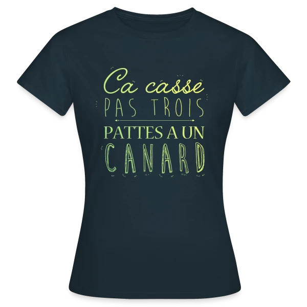 Maquette de T-shirt Femme « Ça Casse Pas Trois Pattes » à personnaliser