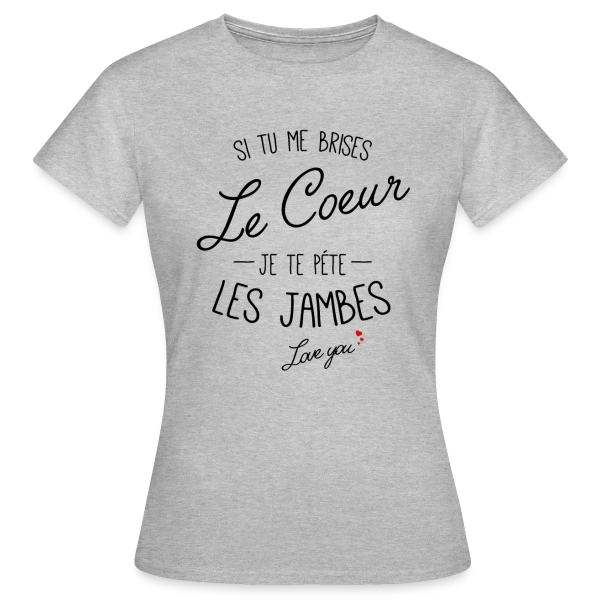 Maquette de T-shirt Femme « Cœur Brisé, Jambes Cassées ! » à personnaliser