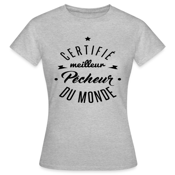 Maquette de T-shirt Femme « Certifié Meilleur Pêcheur » à personnaliser