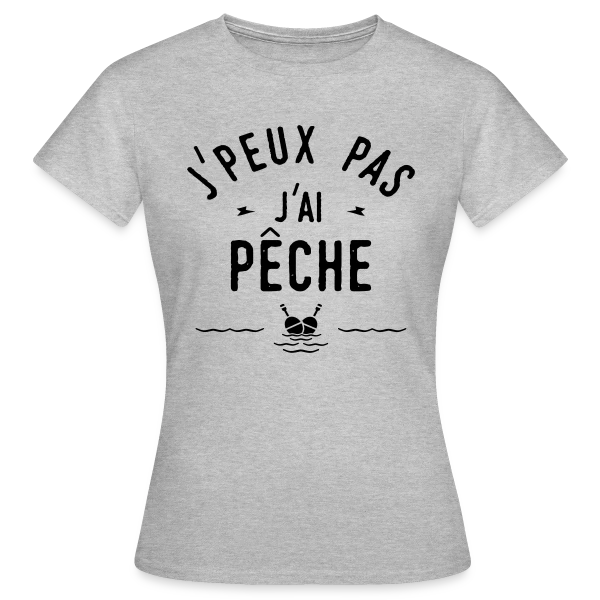 Maquette de T-shirt Femme « J'peux Pas, J'ai Pêche ! » à personnaliser