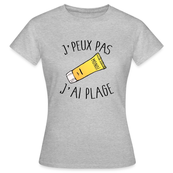 Maquette de T-shirt Femme « J'peux Pas J'ai Plage » à personnaliser