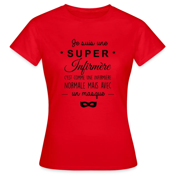 Maquette de T-shirt Femme « Super Infirmière : Ma Vocation, Ma Fierté » à personnaliser