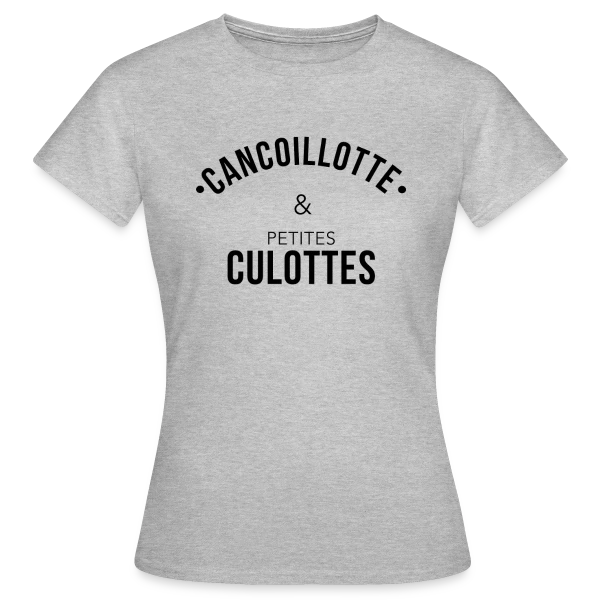 Maquette de T-shirt Femme « Humour Franc-Comtois : Cancoillotte & les Petites » à personnaliser