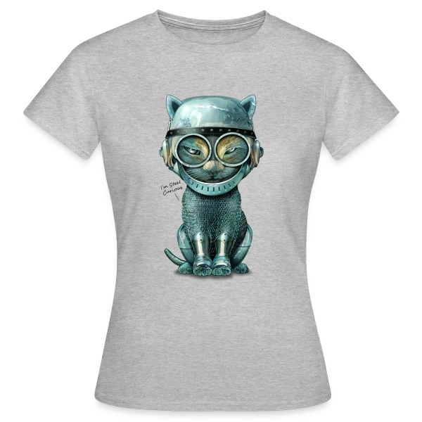 Maquette de T-shirt Femme « Chat Malin : Curiosité Féline » à personnaliser