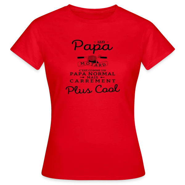 Maquette de T-shirt Femme « Papa Motard - Passion Vitesse » à personnaliser