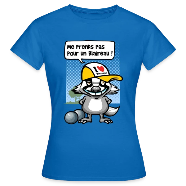 Maquette de T-shirt Femme « Blaireau Pétanque : Le Maître des Boules » à personnaliser