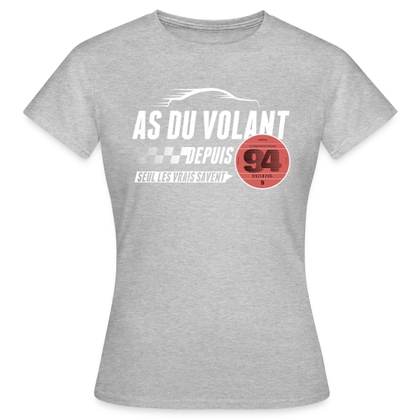 Maquette de T-shirt Femme « As du Volant 94 : Champion de la Route » à personnaliser