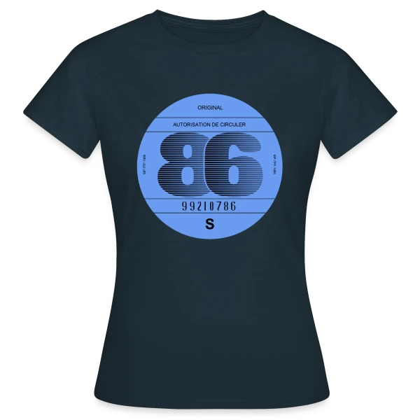 Maquette de T-shirt Femme « 1986: Icône Rétro Automobile Française » à personnaliser