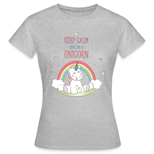 Maquette de T-shirt Femme « Licorne Arc-en-ciel » à personnaliser