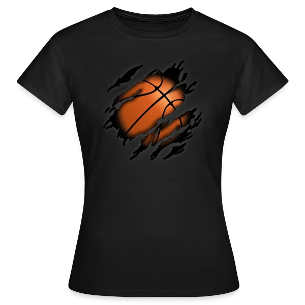Maquette de T-shirt Femme « Le Basketball en Moi - Esprit Sportif » à personnaliser