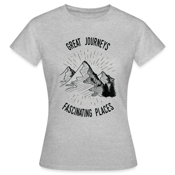 Maquette de T-shirt Femme « Grandes Aventures Montagneuses » à personnaliser