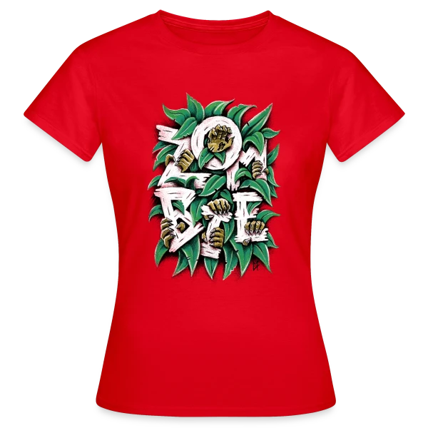 Maquette de T-shirt Femme « ZOMBIE : Les Griffes Végétales » à personnaliser