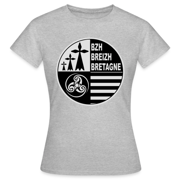 Maquette de T-shirt Femme « Emblème Breton Breizh » à personnaliser