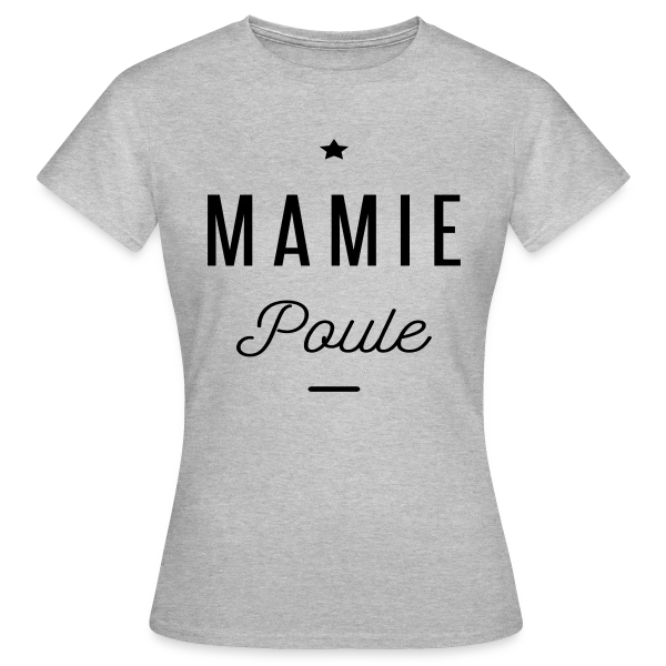 Maquette de T-shirt Femme « Super Mamie Poule » à personnaliser