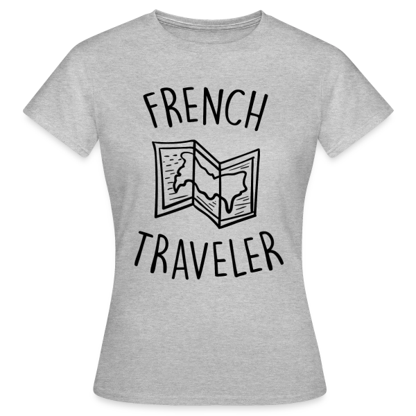 Maquette de T-shirt Femme « Voyageur Français Carte » à personnaliser