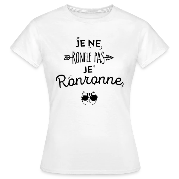 Maquette de T-shirt Femme « Je Ronronne » à personnaliser