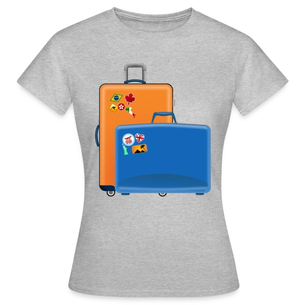 Maquette de T-shirt Femme « Valises du Monde Entier » à personnaliser