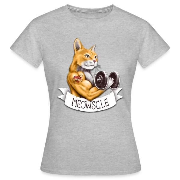 Maquette de T-shirt Femme « Miaou-Muscle » à personnaliser
