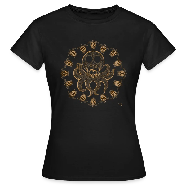 Maquette de T-shirt Femme « Crâne Poulpe » à personnaliser