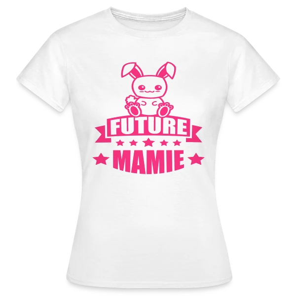 Maquette de T-shirt Femme « Future Mamie : Annonce de Bonheur Imminent » à personnaliser