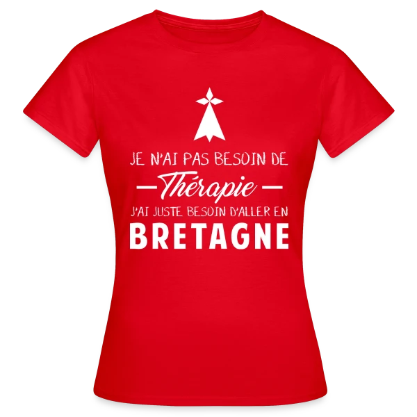 Maquette de T-shirt Femme « Thérapie Bretagne » à personnaliser