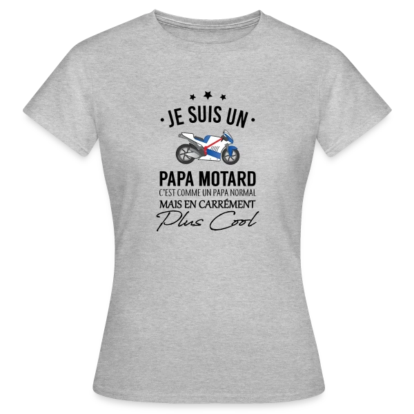 Maquette de T-shirt Femme « Super Papa Motard » à personnaliser