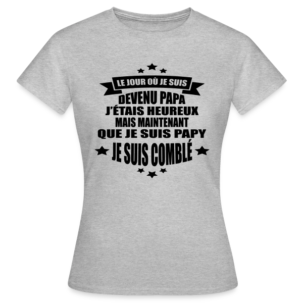 Maquette de T-shirt Femme « Papy Comblé : Fierté Grand-Parentale Affichée » à personnaliser
