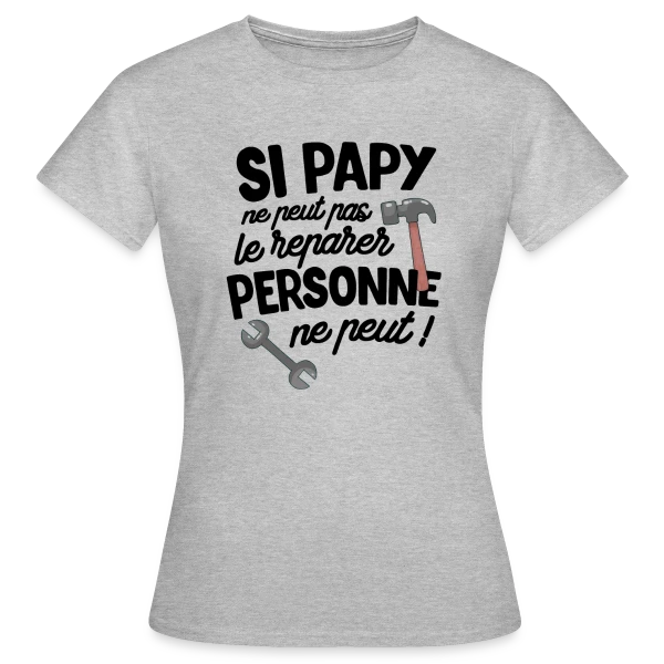 Maquette de T-shirt Femme « Super Papy Bricoleur » à personnaliser