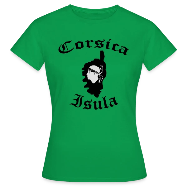 Maquette de T-shirt Femme « Corsica Isula Vintage » à personnaliser